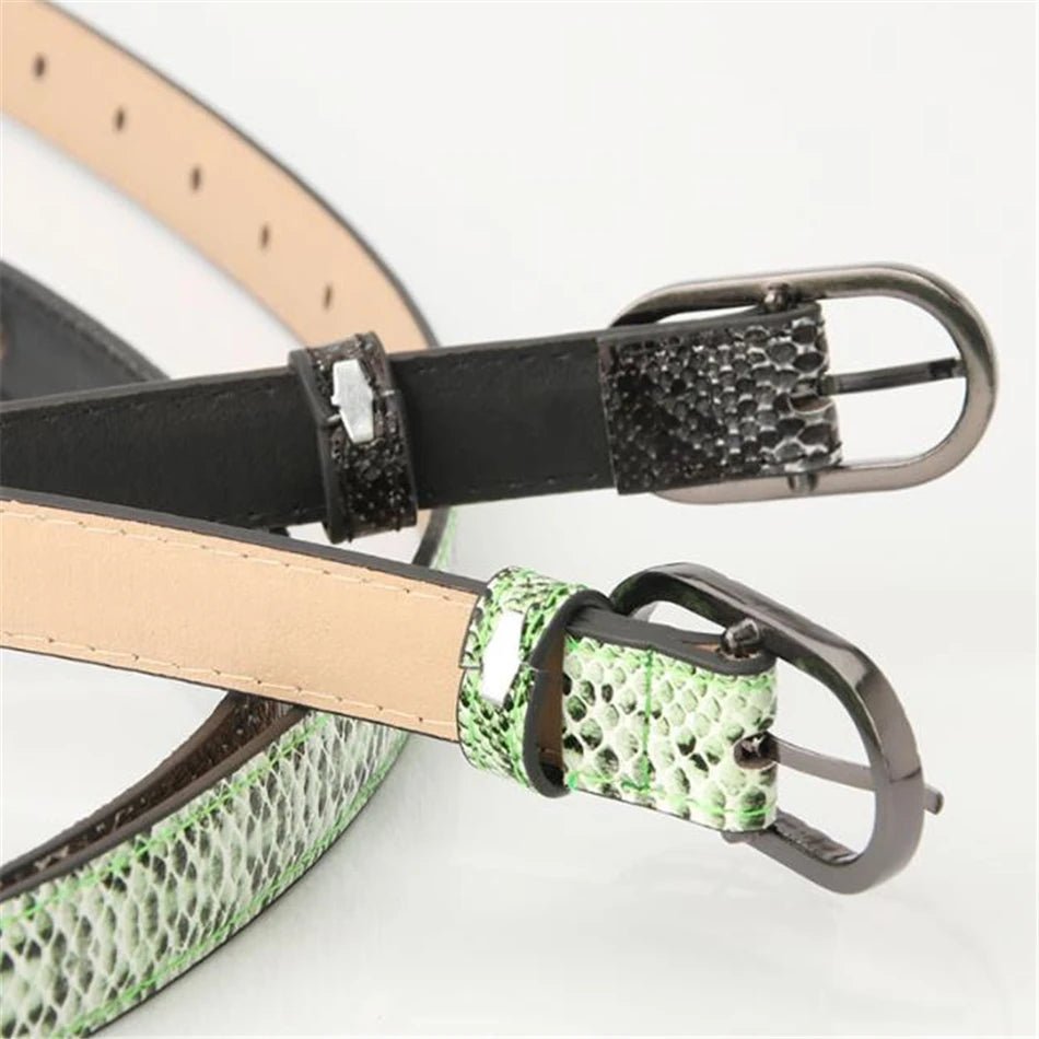 Green Python Faux Leather Belt - Kelly Obi New York