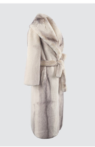 Grey Gradient Faux Fur Coat - Kelly Obi New York