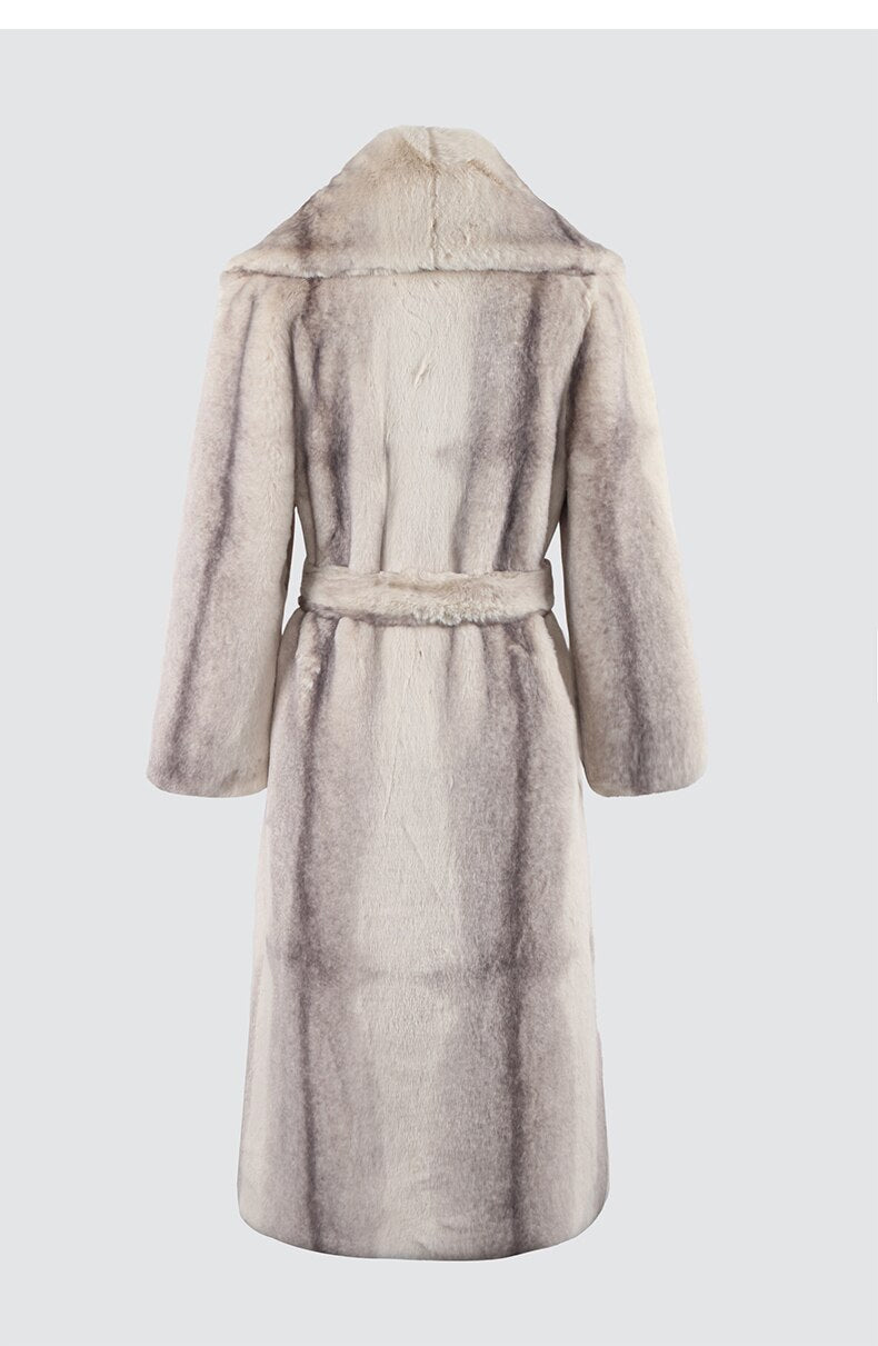 Grey Gradient Faux Fur Coat - Kelly Obi New York