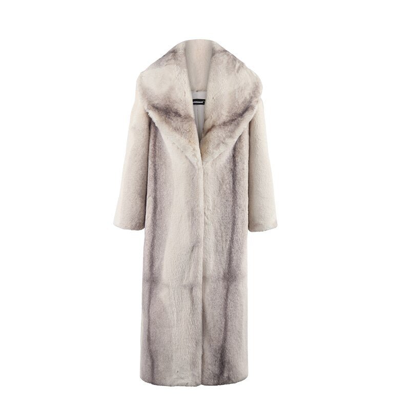 Grey Gradient Faux Fur Coat - Kelly Obi New York