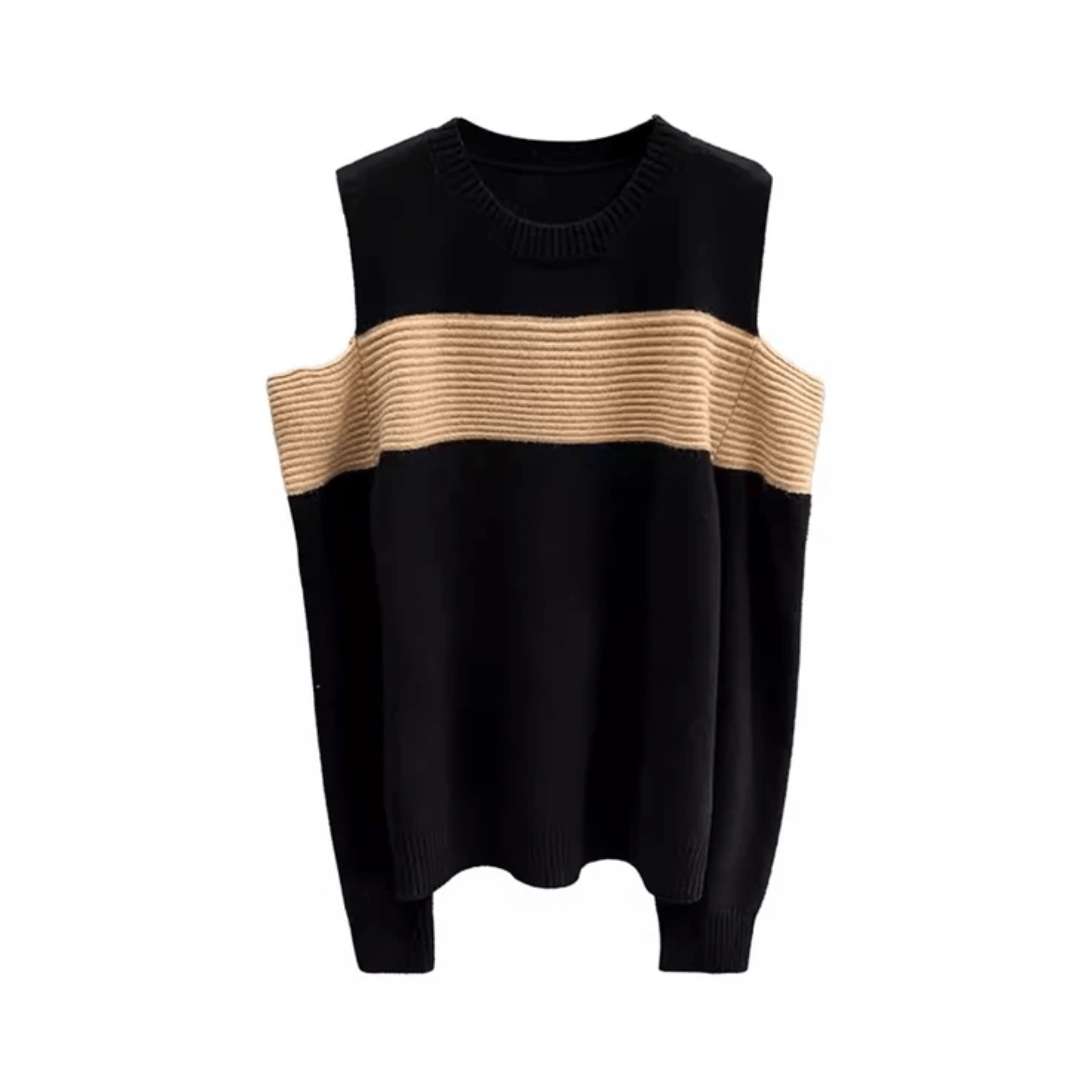 Hallow Out Shoulder Knit Sweater - Kelly Obi New York