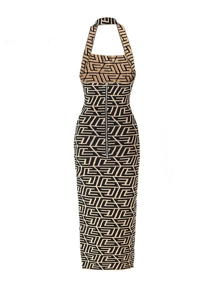 Halter Maxi Bandage Dress - Kelly Obi New York