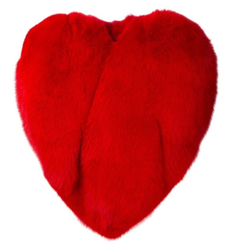 Heart Pattern Faux Fur Coat - Kelly Obi New York