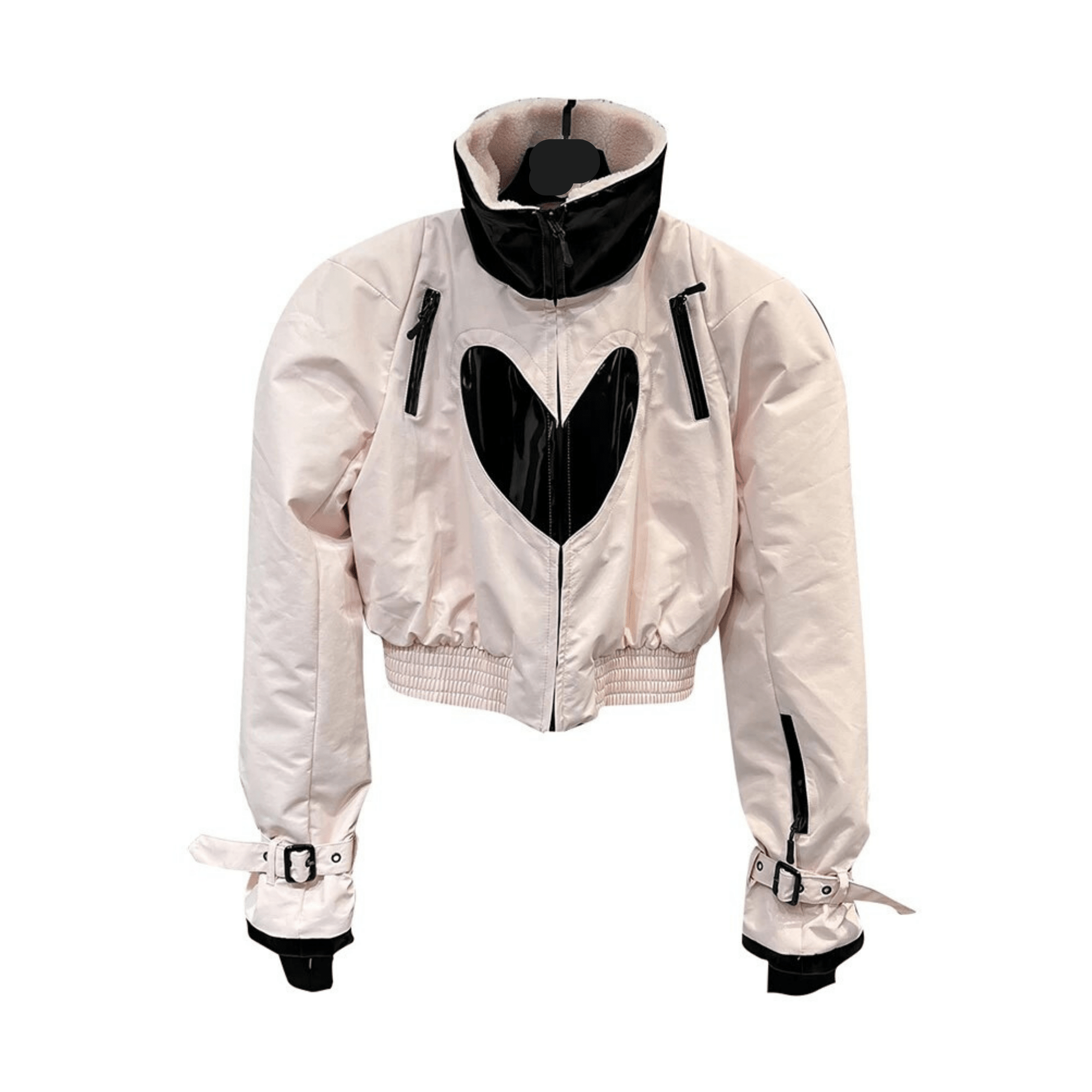 Hearts Stand Collar Padded Jacket - Kelly Obi New York