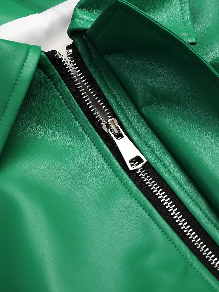 Hidden Zipper Vegan Leather Jacket - Kelly Obi New York