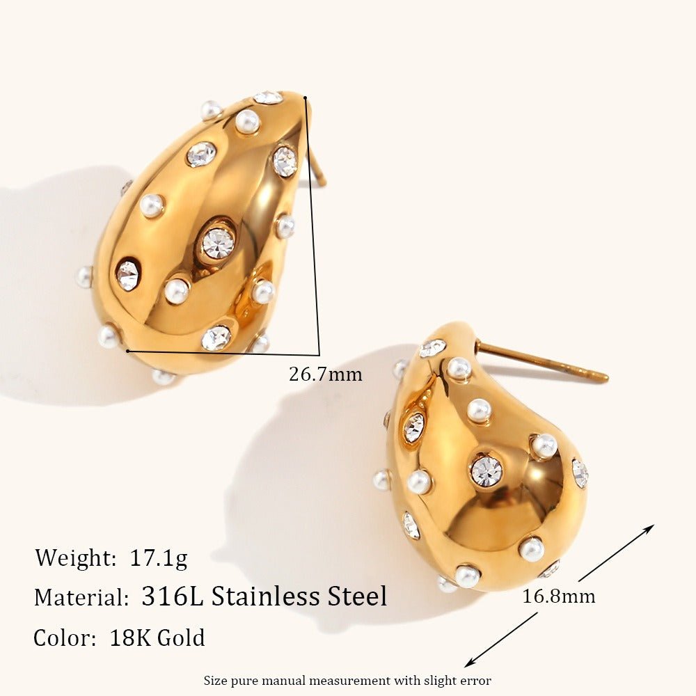 Hollow Teardrop Electroplated Earrings - Kelly Obi New York