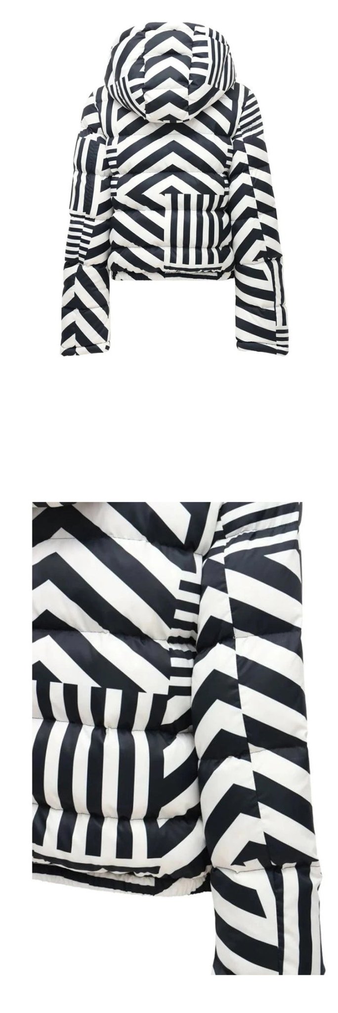 Hooded B&W Stripes Jacket - Kelly Obi New York
