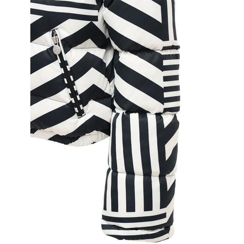 Hooded B&W Stripes Jacket - Kelly Obi New York