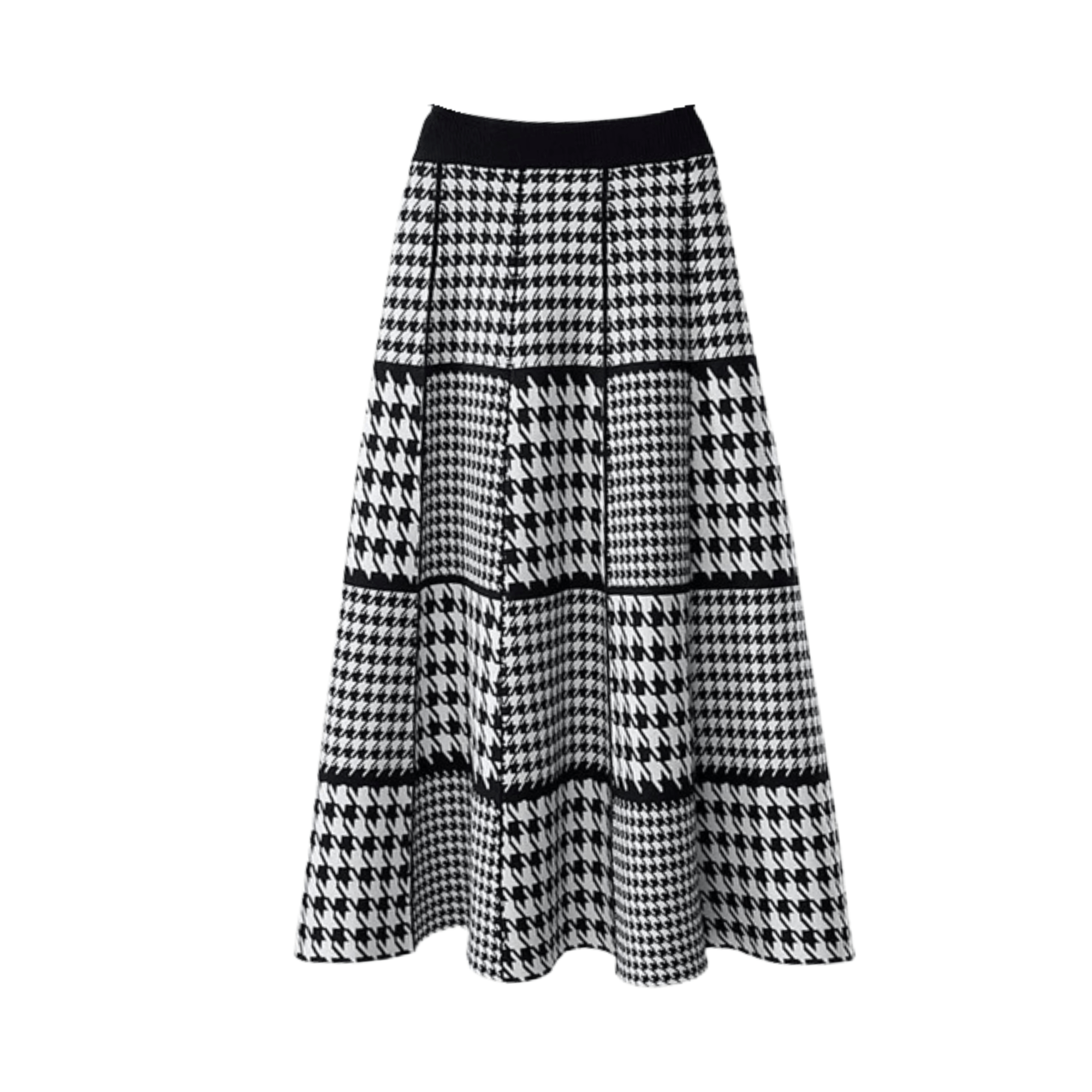 Houndstooth Grids Knit Midi Skirt - Kelly Obi New York