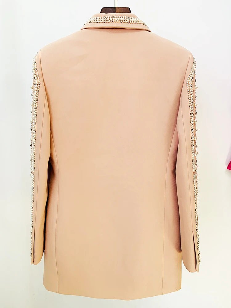 Intricate Beads Pearls Blazer Dress - Kelly Obi New York