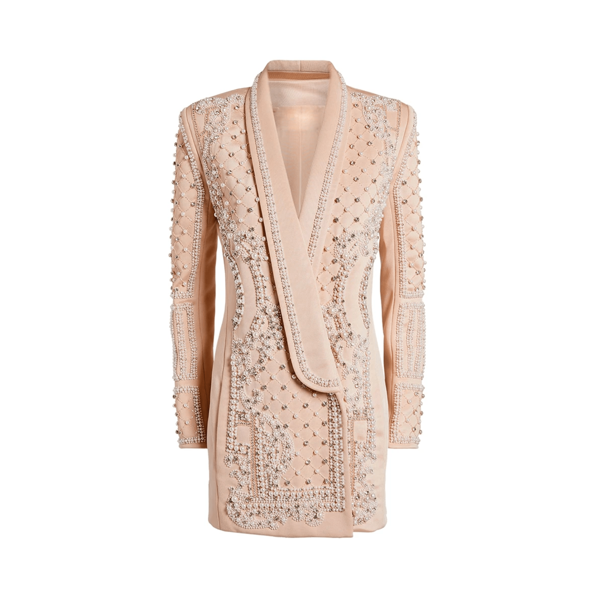 Intricate Beads Pearls Blazer Dress - Kelly Obi New York