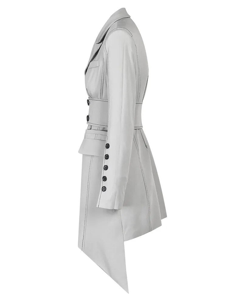 Irregular Hem Belted Blazer Dress - Kelly Obi New York