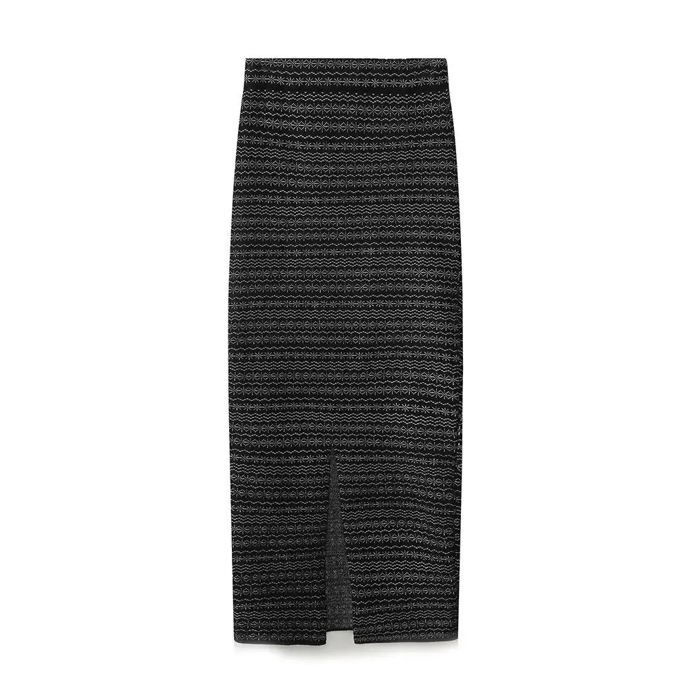 Jacquard Knitted Top and Skirt Set - Kelly Obi New York