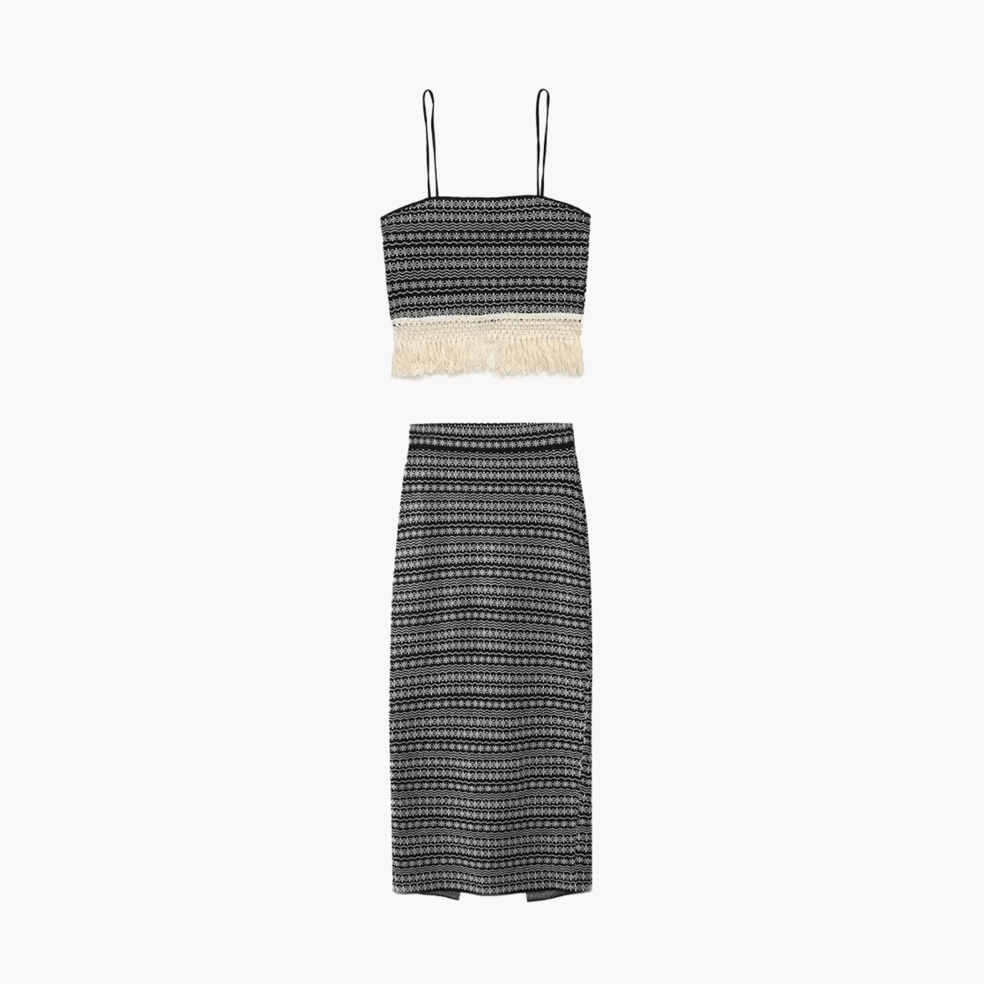 Jacquard Knitted Top and Skirt Set - Kelly Obi New York