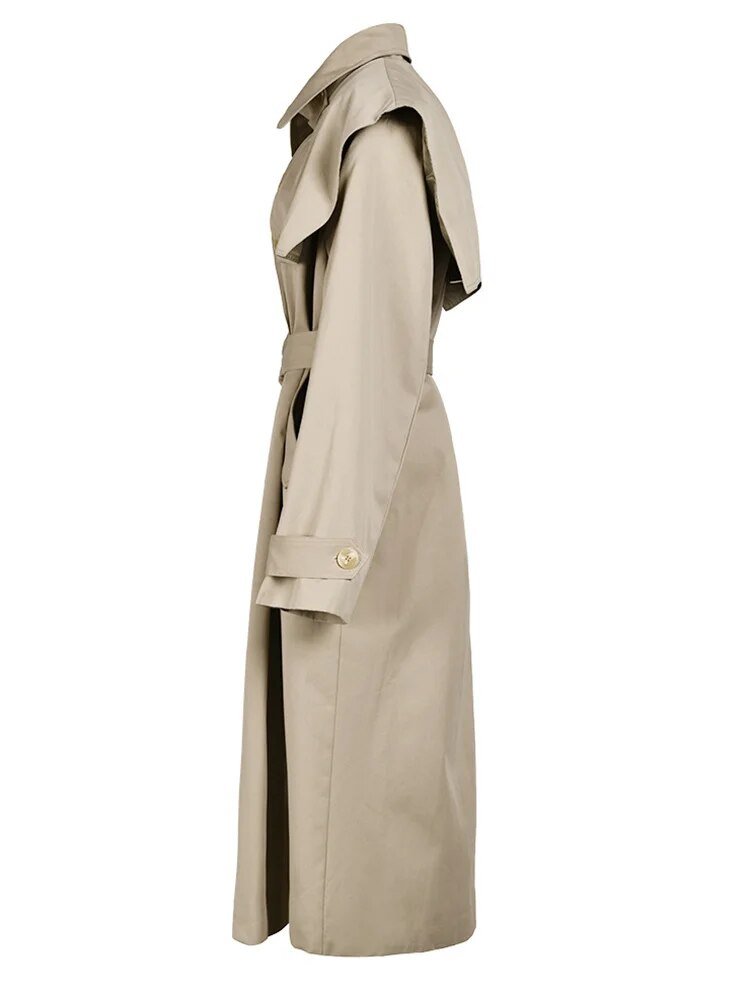 Khaki Tie-Waist Trench Coat - Kelly Obi New York