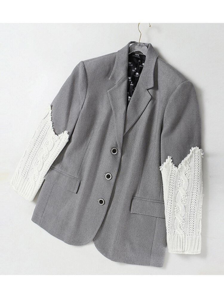 Knit Contrast Blazer - Kelly Obi New York