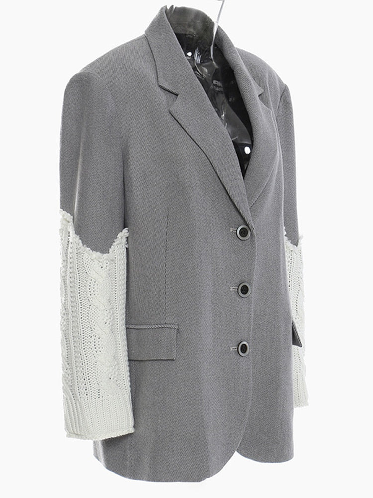 Knit Contrast Blazer - Kelly Obi New York