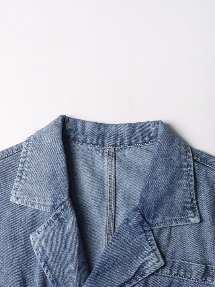 Knit Sleeves Cropped Denim Jacket - Kelly Obi New York