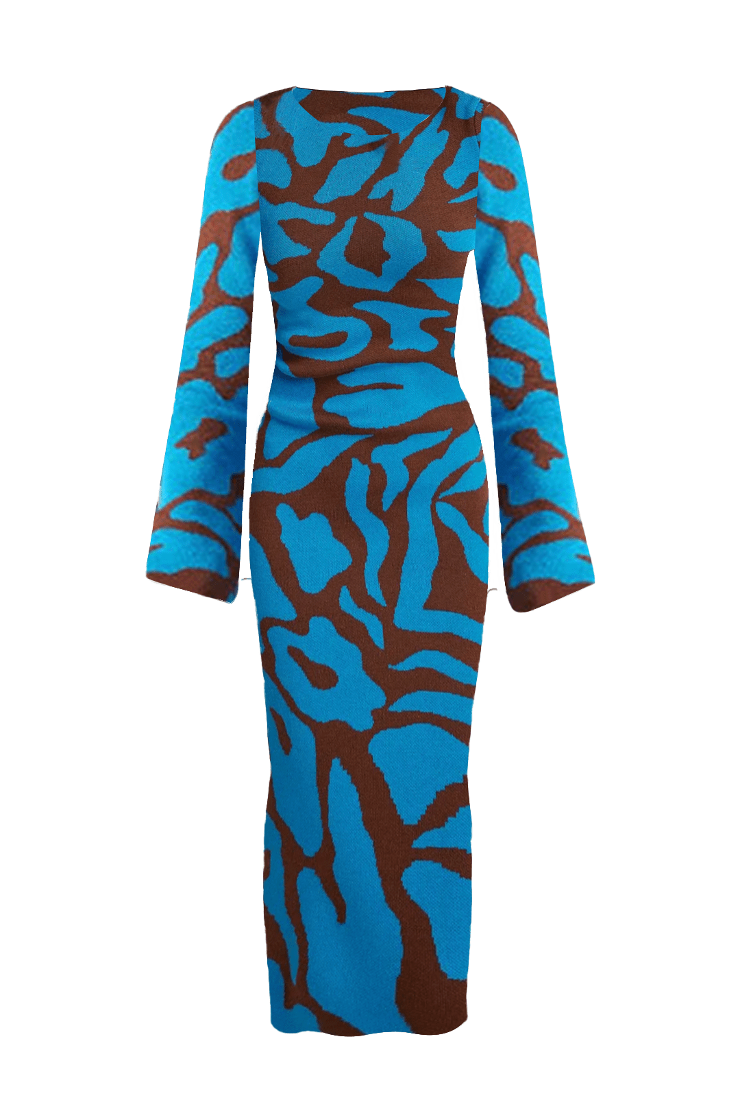 Knitted Blue Bodycon Dress - Kelly Obi New York
