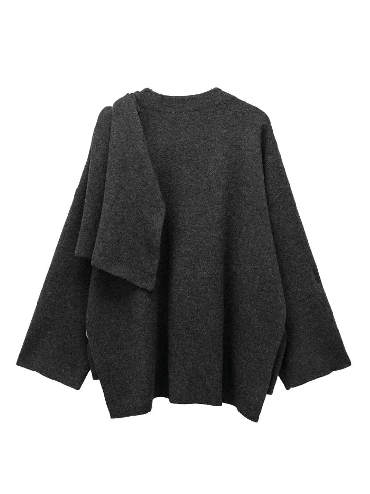 Knitted Shawl Short Loose Overcoat - Kelly Obi New York