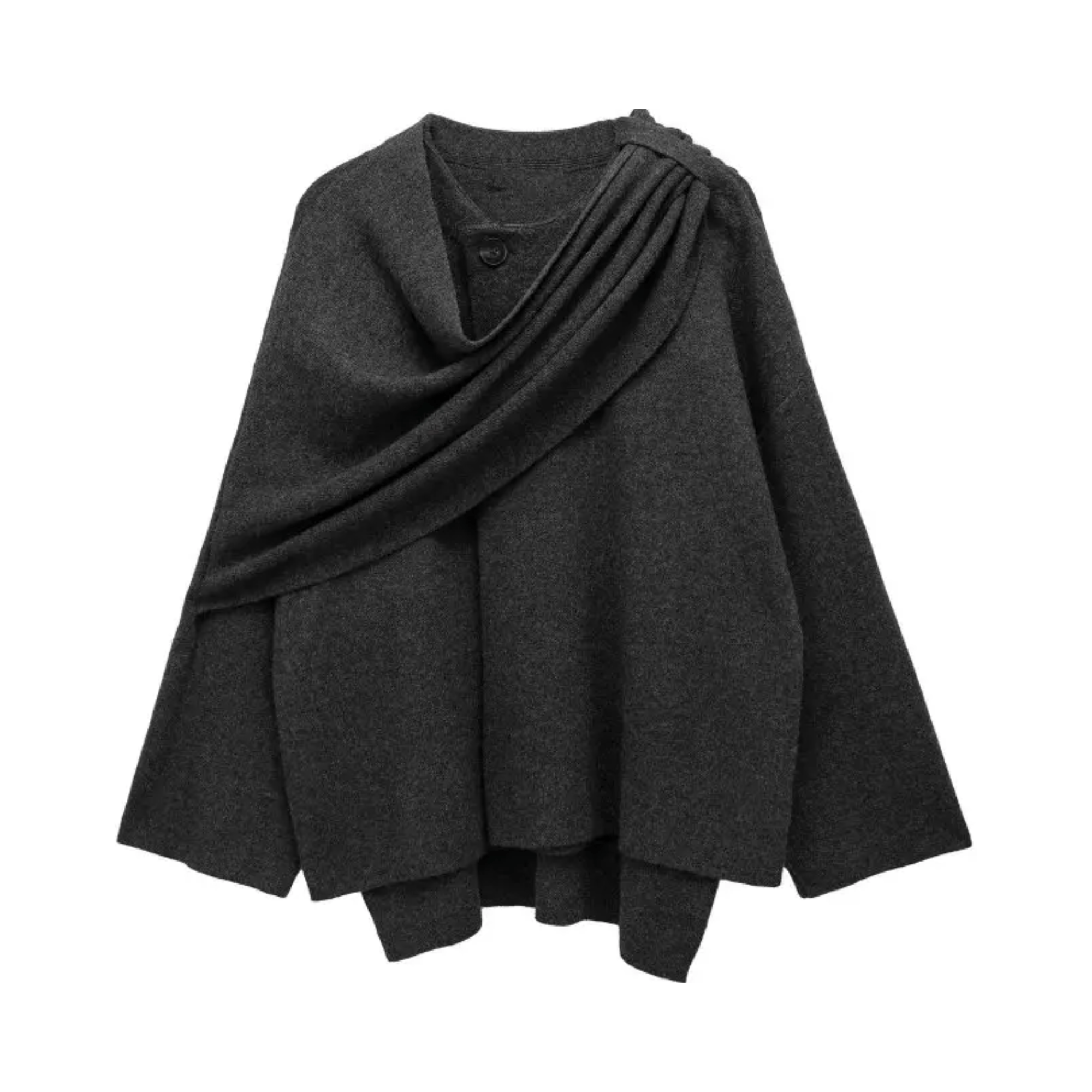 Knitted Shawl Short Loose Overcoat - Kelly Obi New York