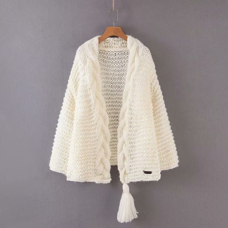 Knitted Tassel Cozy Sweater - Kelly Obi New York