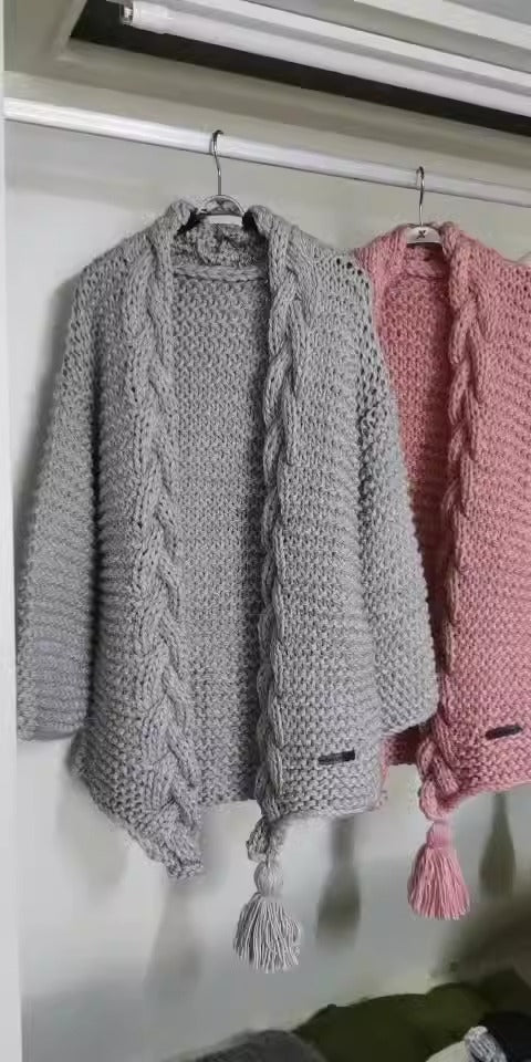 Knitted Tassel Cozy Sweater - Kelly Obi New York