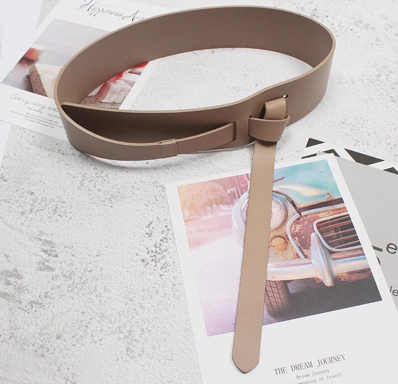 Knot Vegan Leather Wide Belt - Kelly Obi New York