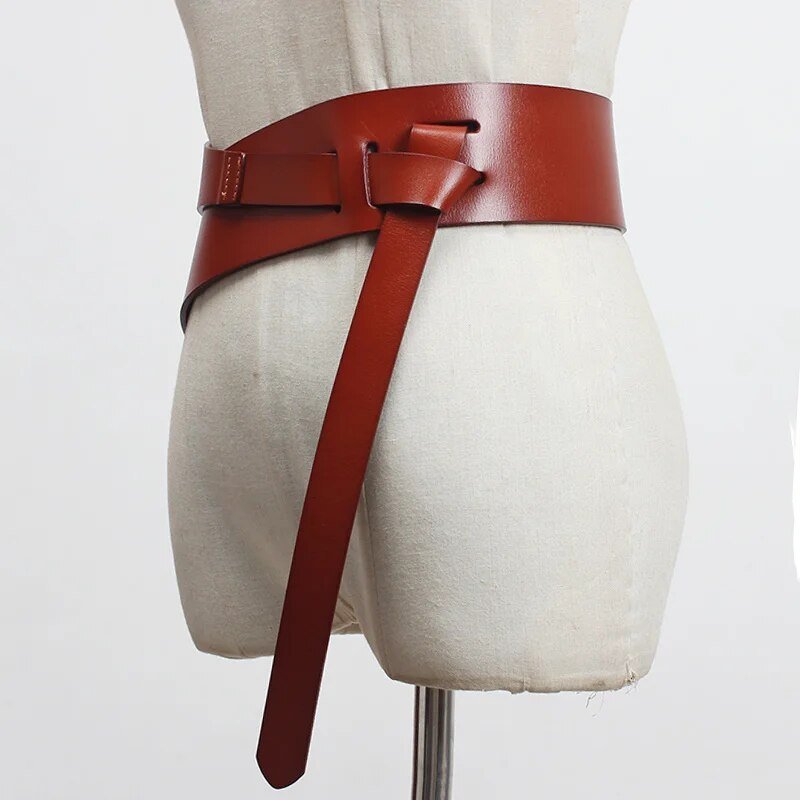 Knot Vegan Leather Wide Belt - Kelly Obi New York