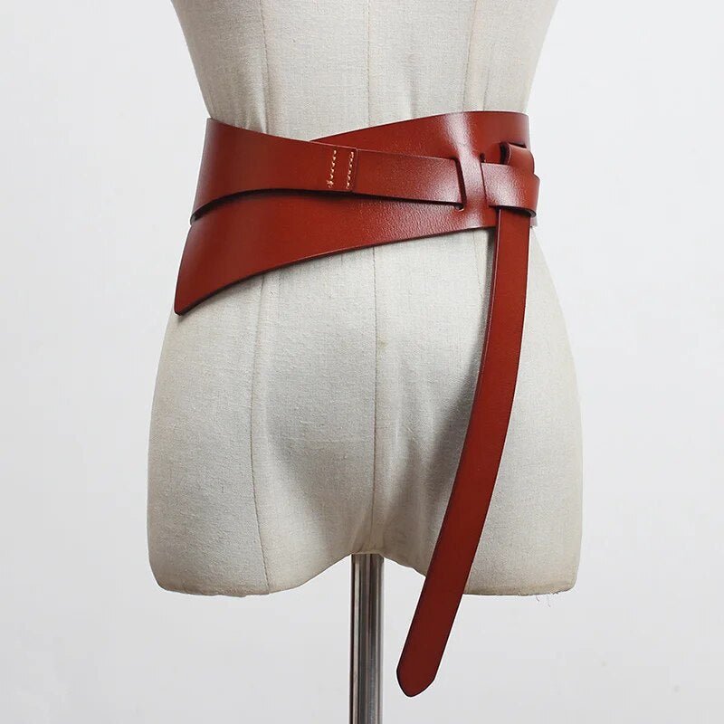 Knot Vegan Leather Wide Belt - Kelly Obi New York