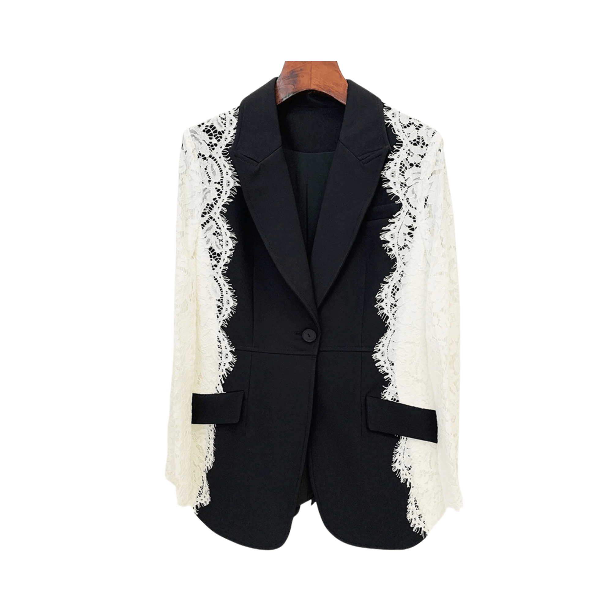 Lace Hugged Contrast Color Blazer - Kelly Obi New York