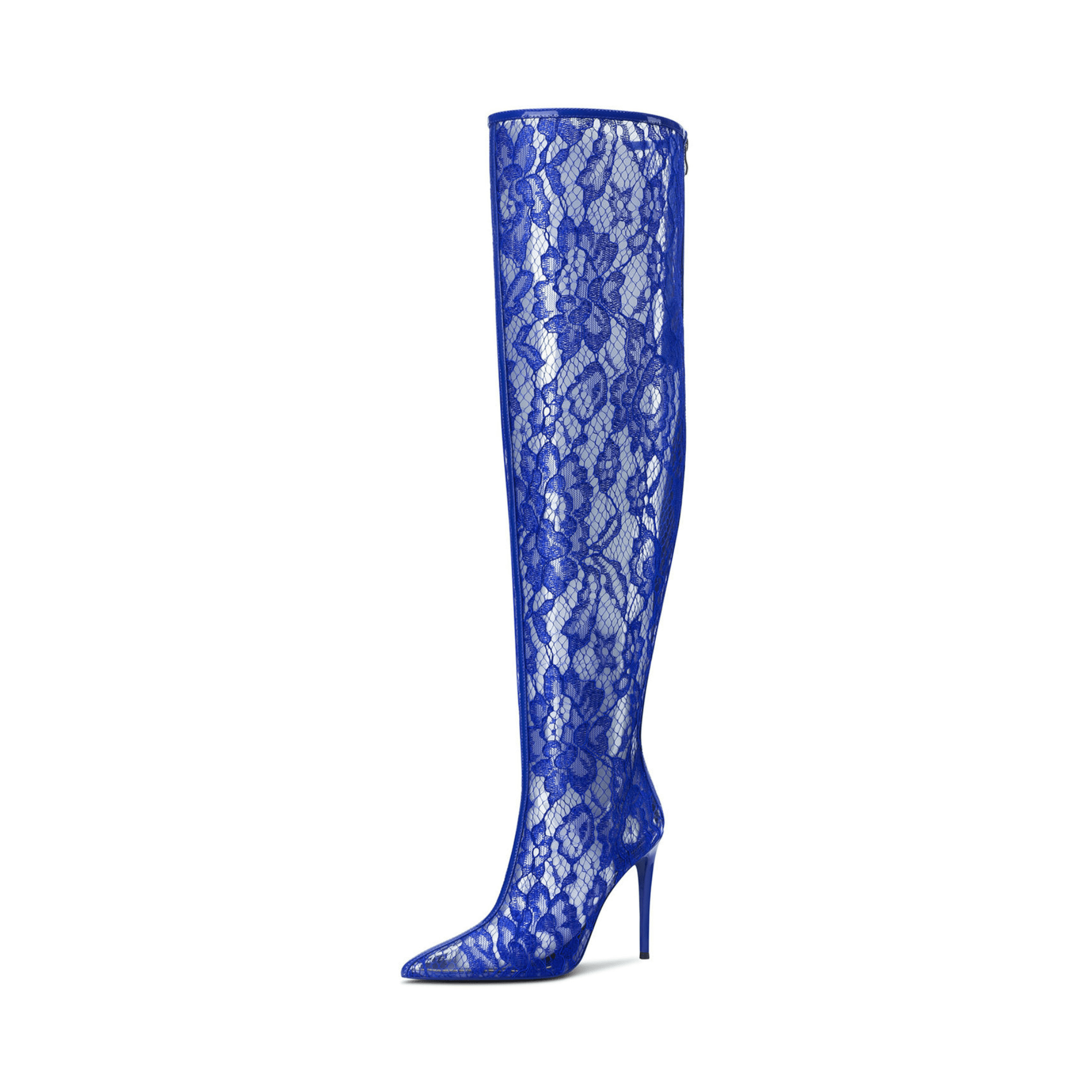 Lace Thigh High Transparent Boots - Kelly Obi New York