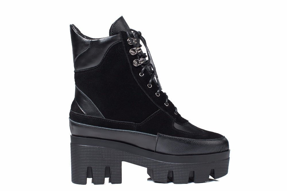 Lace-Up Leather Ankle Boots - Kelly Obi New York