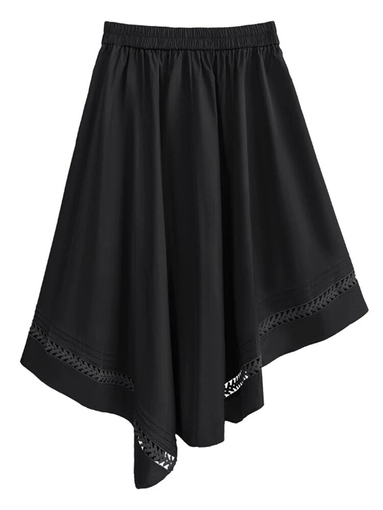 Laced Hem Elastic Waist Skirt - Kelly Obi New York