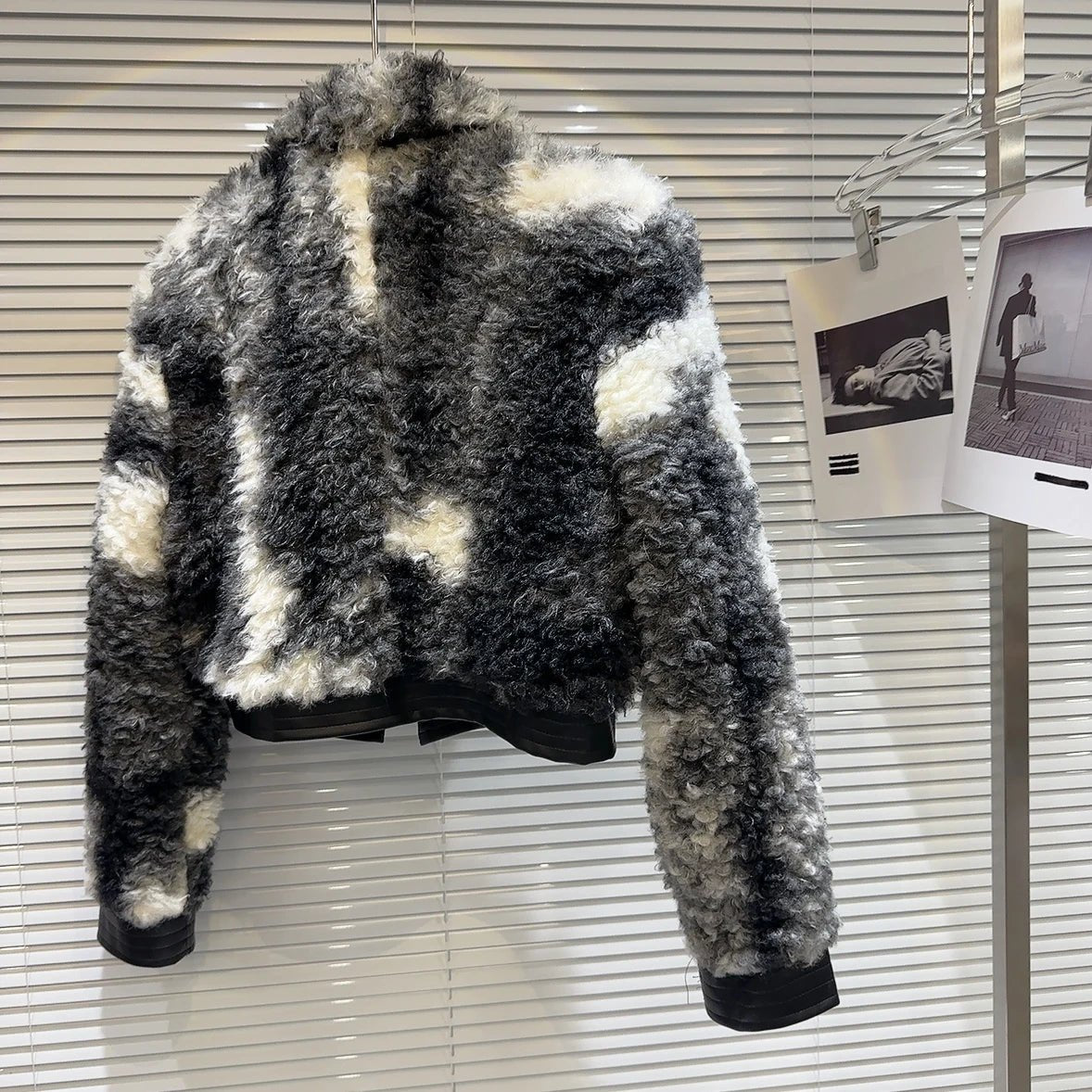 Lamb Wool Cropped Zip-Up Coat - Kelly Obi New York