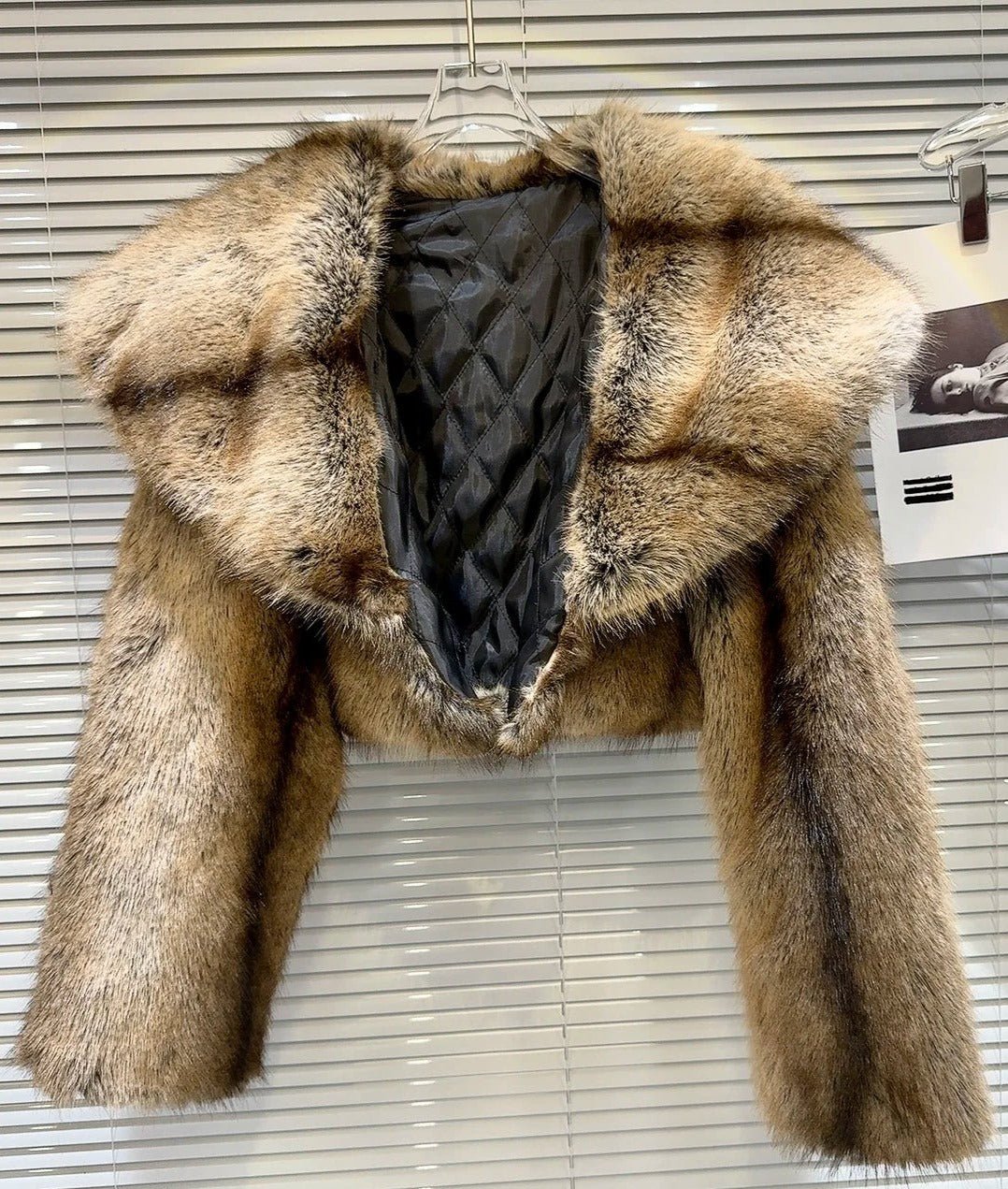 Large Lapel Faux Fur Coat - Kelly Obi New York