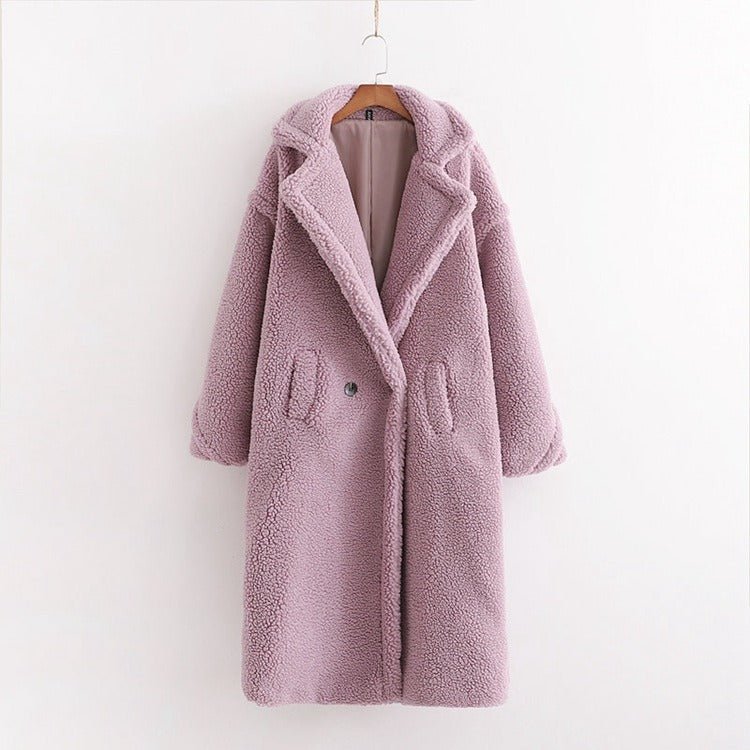 Large Lapel Plush Winter Coat - Kelly Obi New York