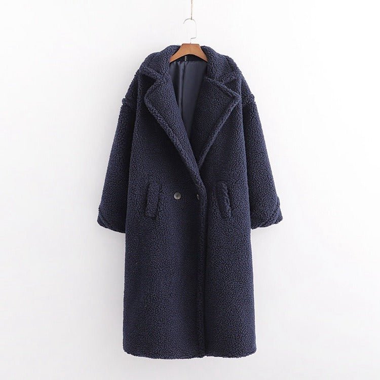 Large Lapel Plush Winter Coat - Kelly Obi New York