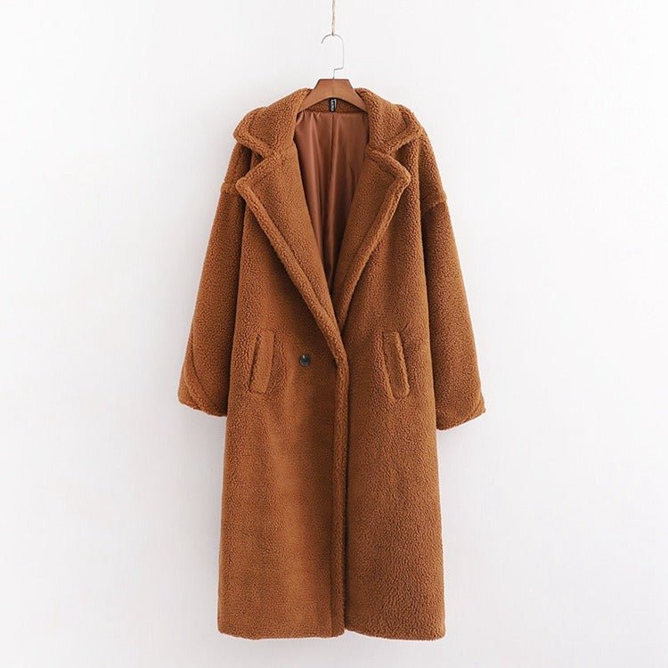 Large Lapel Plush Winter Coat - Kelly Obi New York