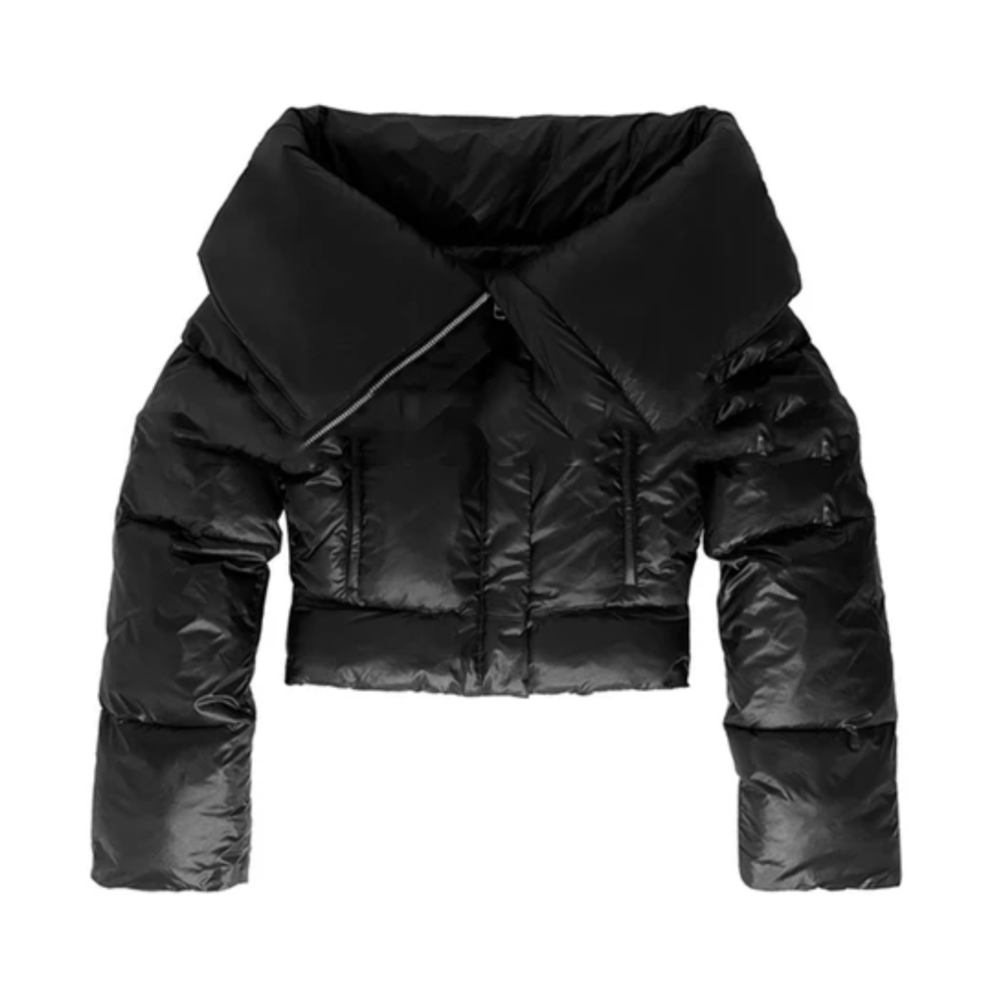 Large Lapel Short Puffer Jacket - Kelly Obi New York