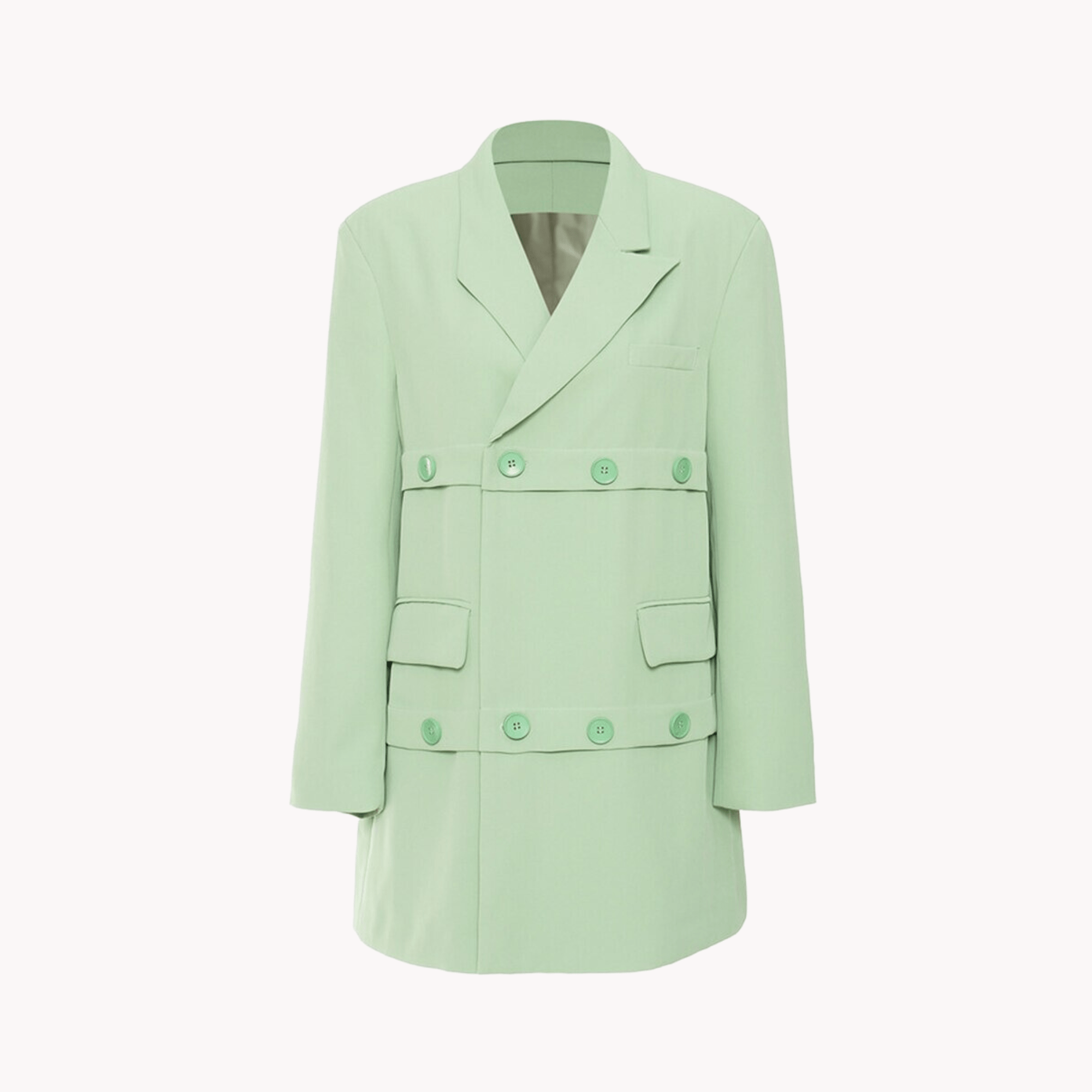 Layered Mid-Length Suit Jacket - Kelly Obi New York