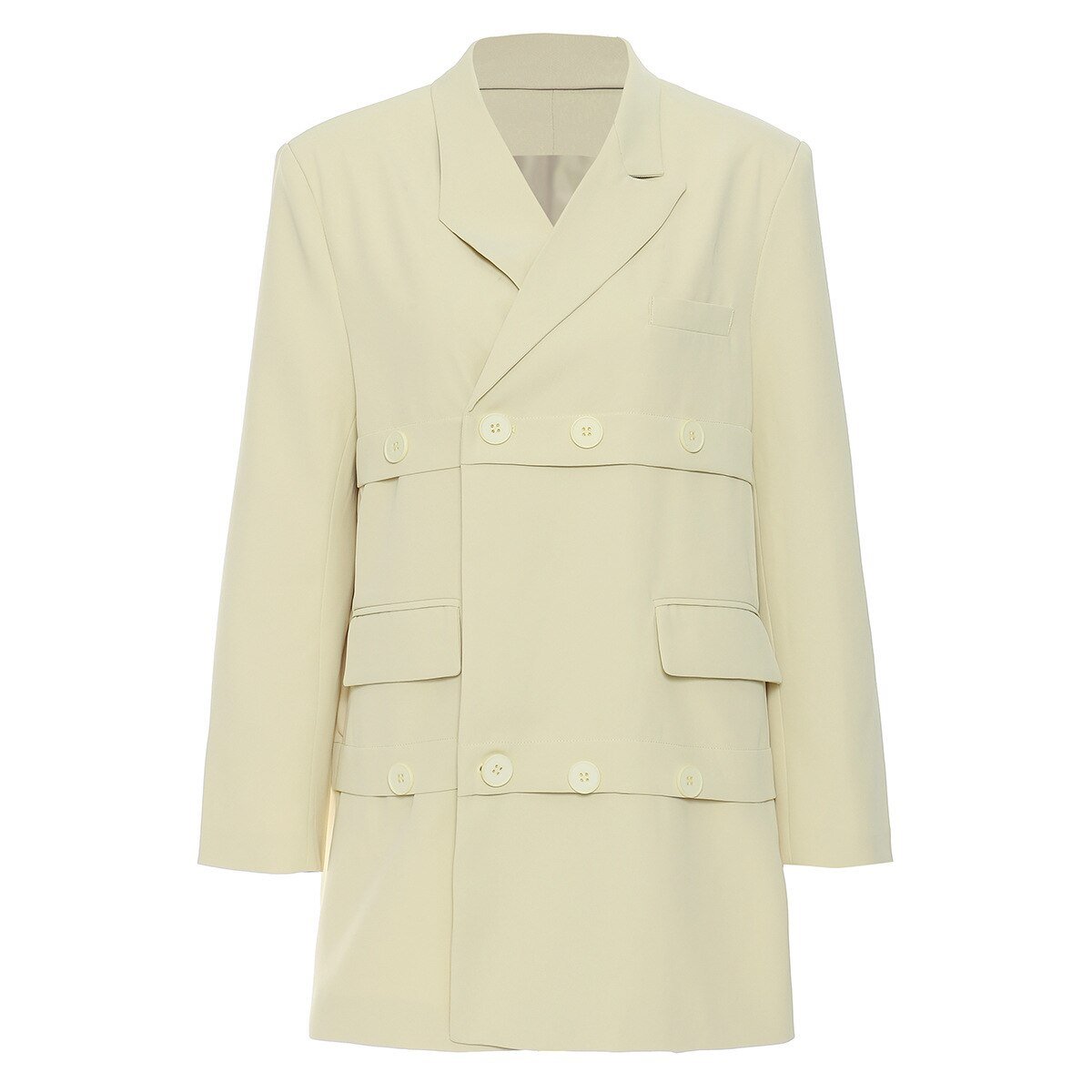 Layered Mid-Length Suit Jacket - Kelly Obi New York