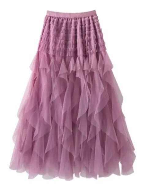 Layered Ruffles A-Line Skirt - Kelly Obi New York