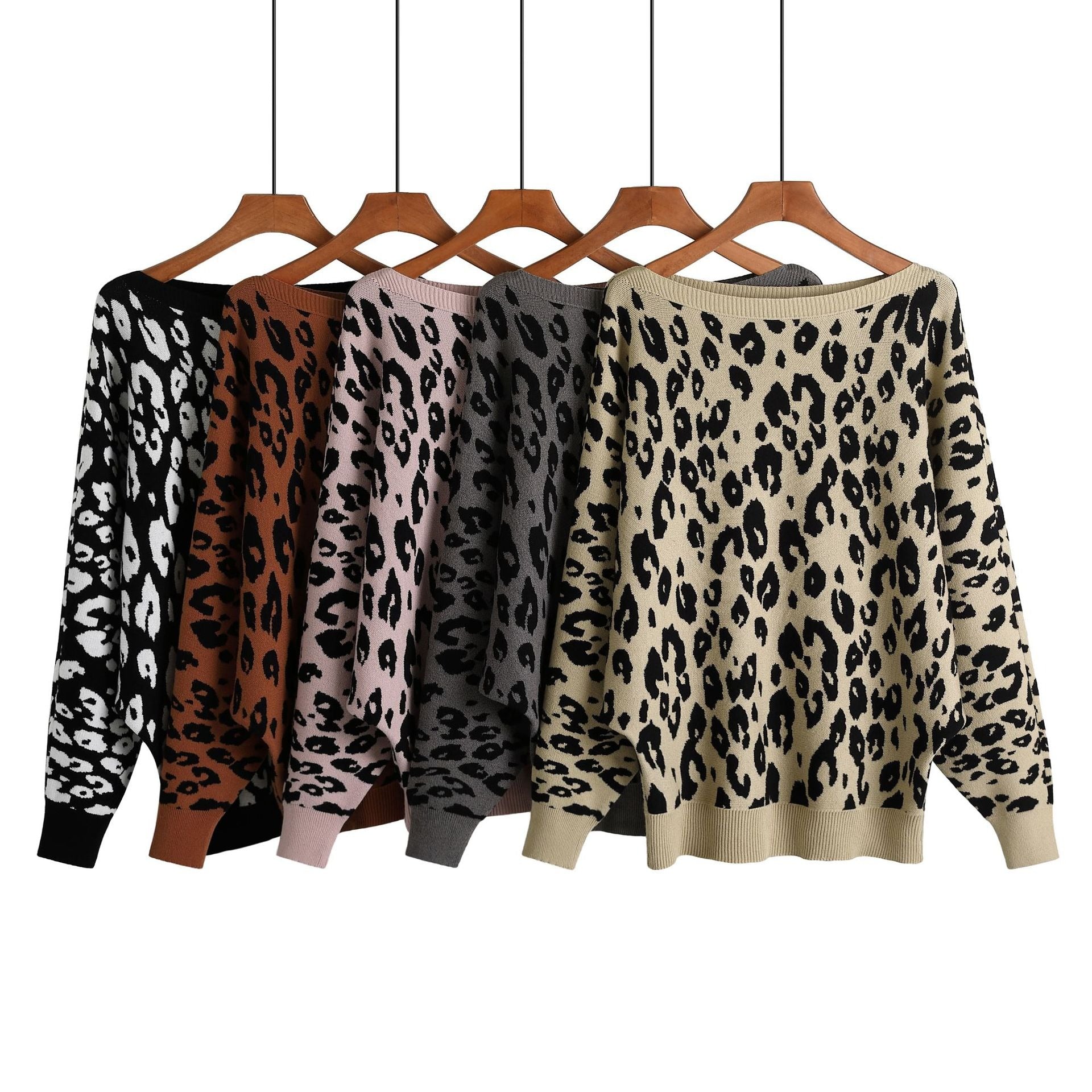 Leopard Boat Neck Knit Sweater - Kelly Obi New York