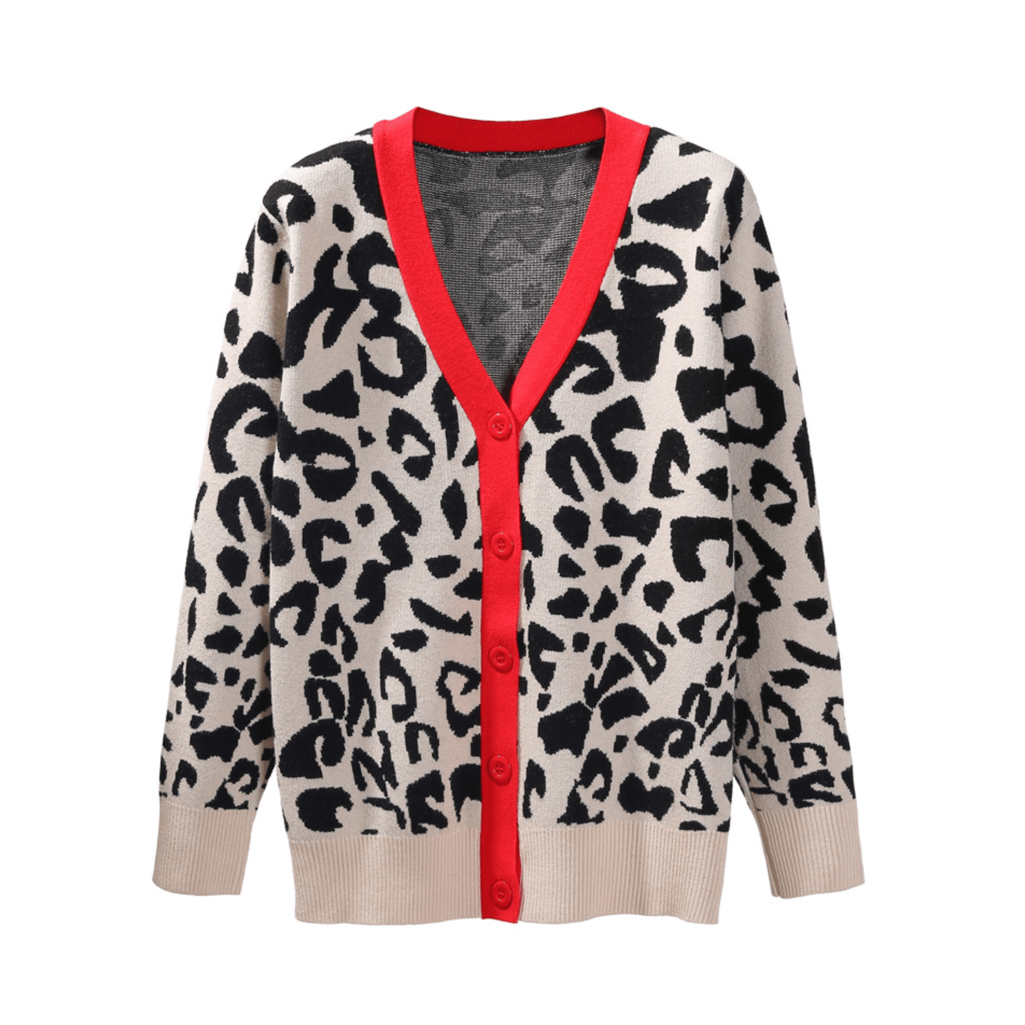 Leopard Button Down Knitted Cardigan - Kelly Obi New York