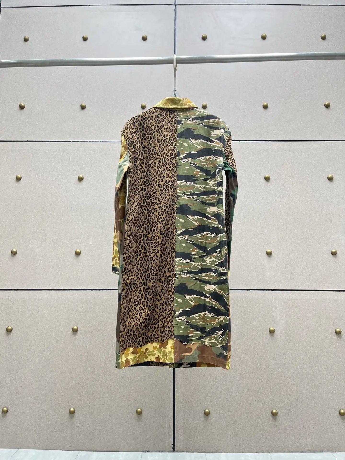 Leopard Camouflage Clash Long Coat - Kelly Obi New York