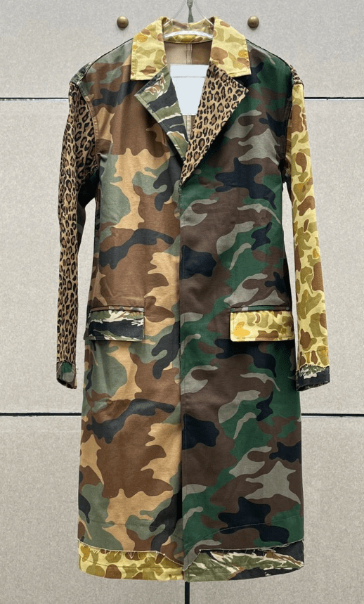 Leopard Camouflage Clash Long Coat - Kelly Obi New York