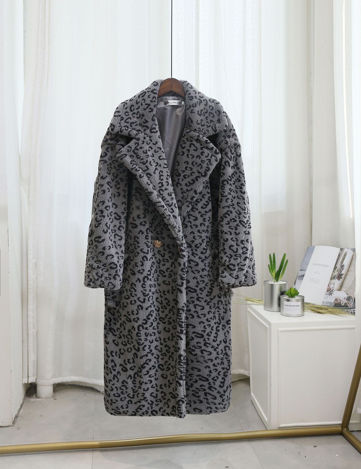 Leopard Print Faux Fur Thick Coat - Kelly Obi New York