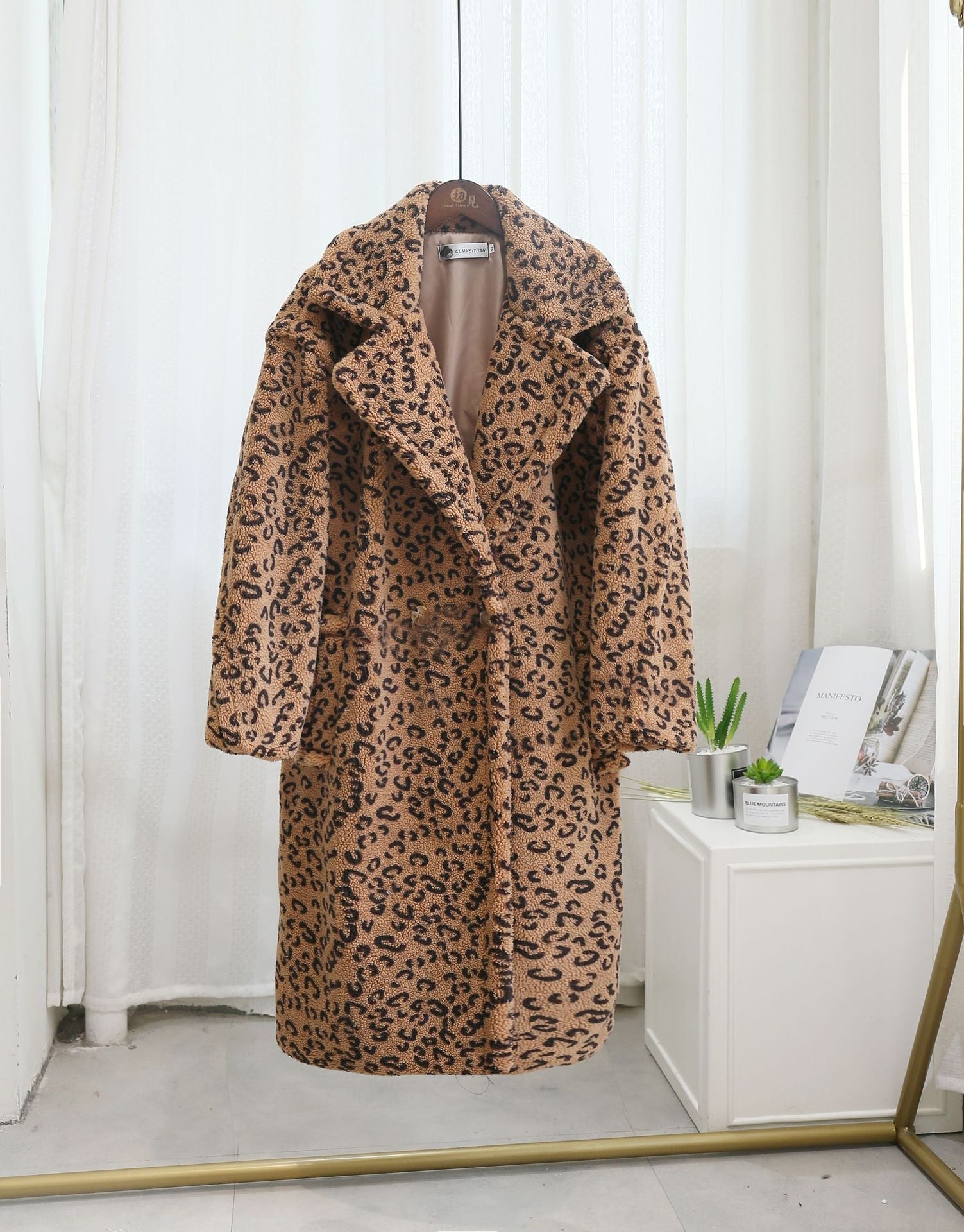 Leopard Print Faux Fur Thick Coat - Kelly Obi New York