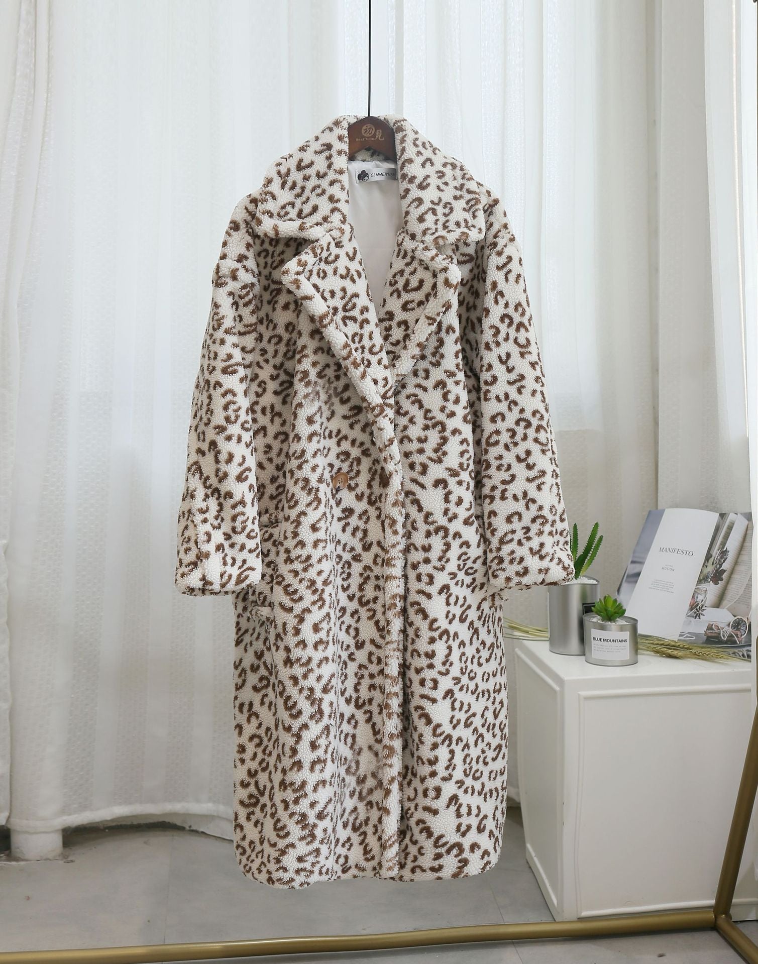 Leopard Print Faux Fur Thick Coat - Kelly Obi New York